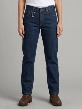 DICKIES Flannel Jeans Women's Size 8 Regular Blue Straight Leg